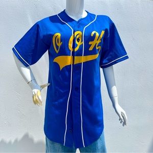 DeLaSoul OOH Cobalt Blue & Yellow Baseball Jersey